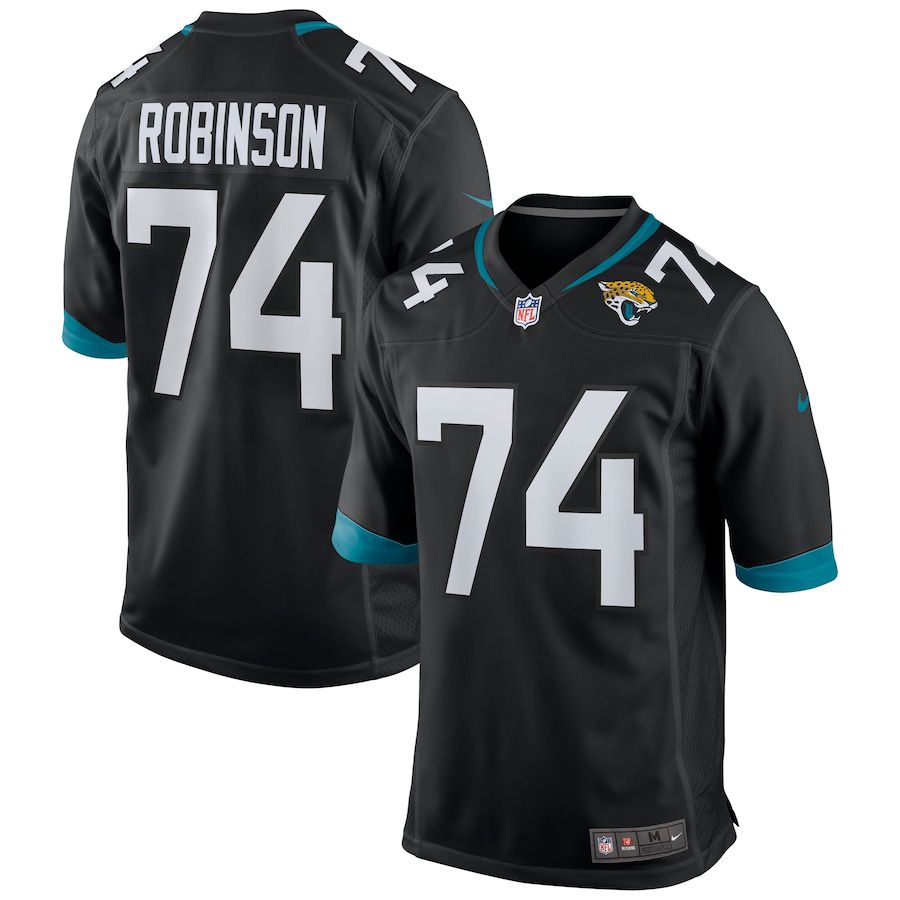 Men Jacksonville Jaguars 74 Cam Robinson Nike Black Game NFL Jersey